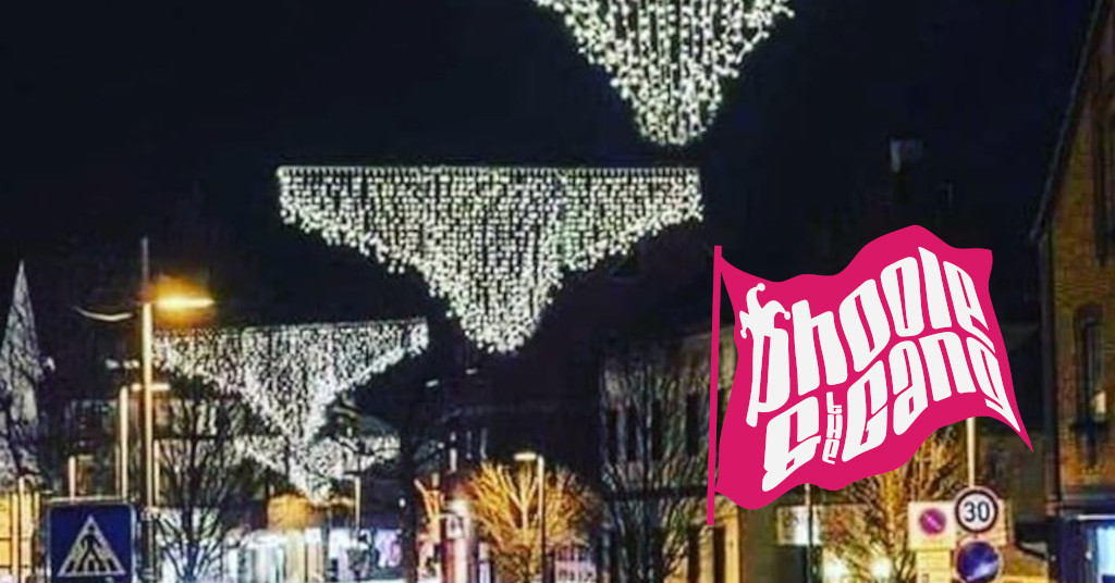 Holiday lights in Heidelberg, Germany definitely look like panties (on the) outside.