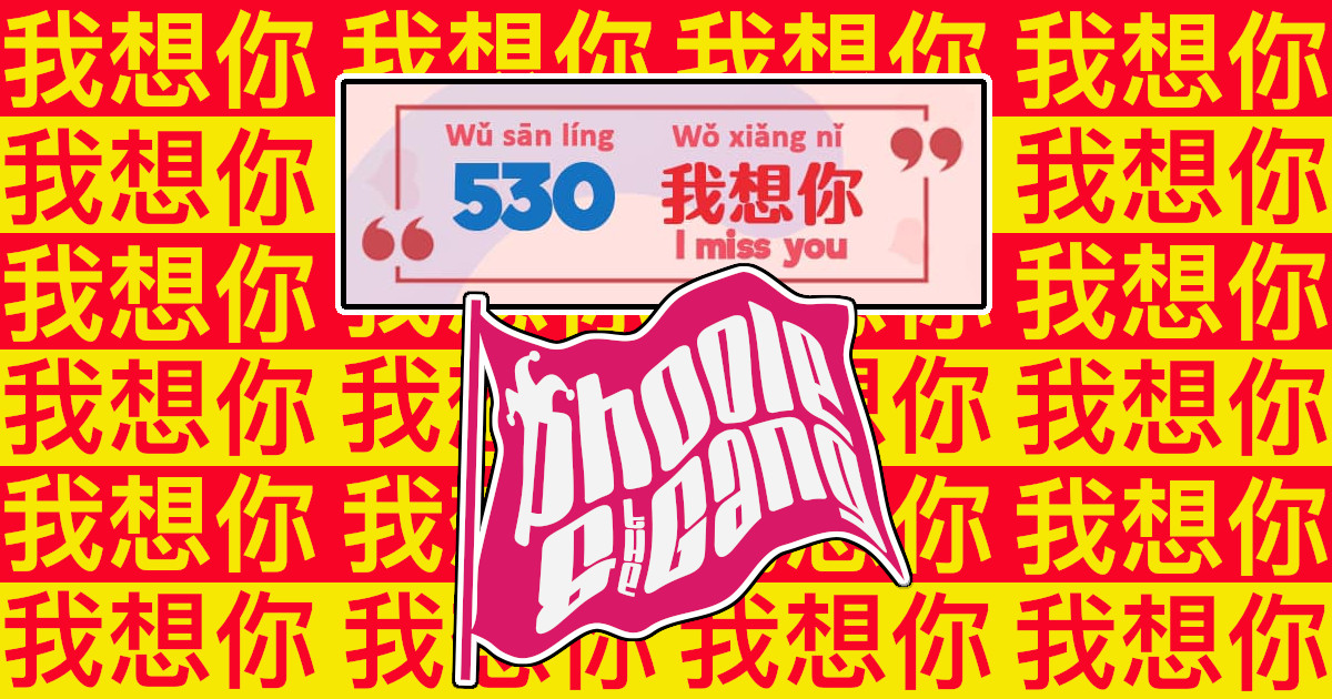 In Chinese number slang, 530 (wǔ sān líng) means 